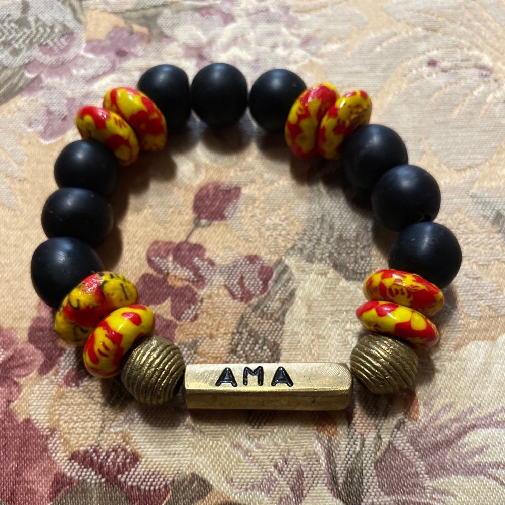 Handmade Beaded Bracelet (Ghana Made Ama Name Tag)